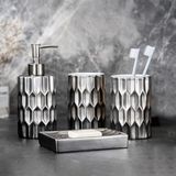 color house 4 Parça Seramik Banyo Seti Koyu Gümüş Renkli Modern Tasarım - BN03 Gri Tek Ebat