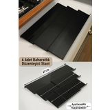 color house 6 Adet Çekmece Içi Baharatlık Düzenleyici Stant Mutfak Dolap Içi Organizer ( Siyah Renk ) Z305