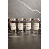 color house Baharatlık Borosilikat (CAM) Çelik Kapaklı 300 ml 24 Adet Yuvarlak Kavanoz (Stantlar Hariçtir) Tek Ebat