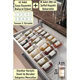 Color House Baharatlık Borosilikat Cam Kavanoz 280 cc (Yuvarlak) 18 Adet Şeffaf Kapaklı (Stantlar Hariçtir) - 280 ml