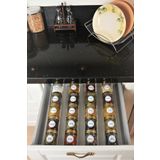 color house Baharatlık Cam Kavanoz 255 Cc (YUVARLAK) 16 Adet Gold Metal Kapaklı (STANTLARI HARİÇTİR)