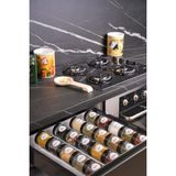 Color House Baharatlık Cam Kavanoz 255 cc (Yuvarlak) 16 Adet Siyah Metal Kapaklı (Stantlar Hariçtir) - Şeffaf - 255 ml