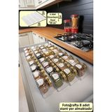 Color House Baharatlık Düzenleyici 4 Adet Çekmece Içi Pleksi Stant Organizer 35 cm x 10 cm Z350 (Kavanozlar Hariçtir)