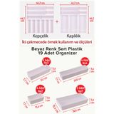 color house Beyaz Yeni Renk Sert Plastik Organizer 19'lu Set Modüler Çekmece İçi Kaşıklık Düzenleyici White