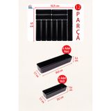 color house Parlak Siyah ( Piano Black ) 6 no3 ve 6 no4 = 12'li Çekmeçe Içi Kaşıklık Organizer