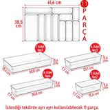 Color House Yeni 11'li Set Modüler Organizer Mutfaklarda Çekmece Içi Kaşıklık