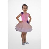 Color Kostüm Modern Dans Bale Kostümleri (Fileli Elbise) - 5 - 6 Yaş - Açık Pembe - Beyaz