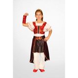 Color Kostüm Modern Halk Dansları Stilize Genel (Kız Çocuk) - 4 - 5 Yaş - Kahverengi - Kırmızı