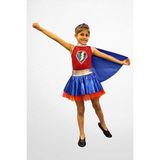 Color Kostüm Tiyatro Animasyon Kostümleri Wonder Woman - 6 - 7 Yaş - Kırmızı - Mavi
