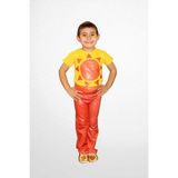 Color Kostüm Tiyatro Animasyon Kostümleri Yaz Kostümü Erkek - 4 - 5 Yaş - Sarı - Kırmızı