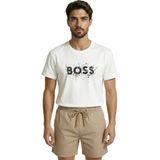 Color Luxe Boss Yazılı ve Renkli Boya Sıçratma Efektli Tasarım Premium Erkek Tişört - Beyaz - 2XL