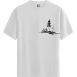 Color Luxe Campfire Night - Pamuklu Erkek Beyaz Tişört - Premium Quality - Renkli - S