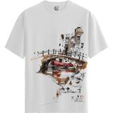 Color Luxe Canal Reflection - Pamuklu Erkek Beyaz Tişört - Premium Quality - Renkli - 2XL