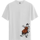 Color Luxe Cello Player - Pamuklu Erkek Beyaz Tişört - Premium Quality - Renkli - 2XL