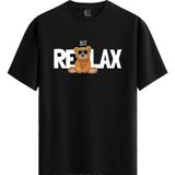 Color Luxe Chill Bear - %100 Pamuklu Erkek Siyah Tişört - Premium Quality - 001-Renkli