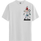 Color Luxe Cosmic Tree - Pamuklu Erkek Beyaz Tişört - Premium Quality - Renkli - 2XL