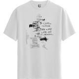 Color Luxe Dark Sketch - Pamuklu Erkek Beyaz Tişört - Premium Quality - Renkli - XL