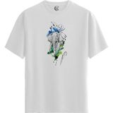 Color Luxe Elephant Art - Pamuklu Erkek Beyaz Tişört - Premium Quality - Renkli - XL