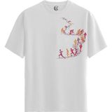 Color Luxe Endless Motion - Pamuklu Erkek Beyaz Tişört - Premium Quality - Renkli