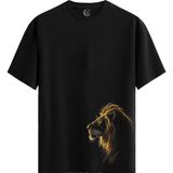 Color Luxe Golden Roar - %100 Pamuklu Erkek Siyah Tişört - Premium Quality - 001-Renkli - XL
