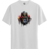 Color Luxe Gorilla Paint - %100 Pamuklu Erkek Beyaz Tişört - Premium Quality - 001-Renkli - 2XL