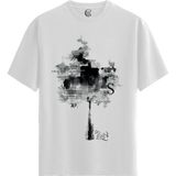 Color Luxe Ink Text Tree - Pamuklu Erkek Beyaz Tişört - Premium Quality - Renkli - XL
