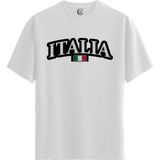 Color Luxe Italia Flag - Pamuklu Erkek Beyaz Tişört - Premium Quality - Renkli