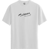 Color Luxe K. Atatürk Imza - Pamuklu Erkek Beyaz Tişört - Premium Quality - S