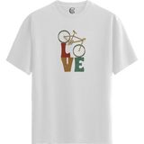 Color Luxe Love Cycle - Pamuklu Erkek Beyaz Tişört - Premium Quality - Renkli - 2XL
