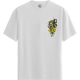 Color Luxe Mic Skull - Pamuklu Erkek Beyaz Tişört - Premium Quality - Renkli - XL