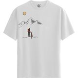Color Luxe Moonlit Journey - Pamuklu Erkek Beyaz Tişört - Premium Quality - Renkli