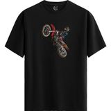 Color Luxe Moto Jump - Pamuklu Erkek Siyah Tişört - Premium Quality - Renkli