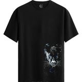 Color Luxe Panther Glow Pamuklu Erkek Siyah Tişört - Premium Quality - Renkli - XL