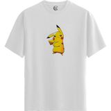 Color Luxe Pikachu Power - Pamuklu Erkek Beyaz Tişört - Premium Quality - Renkli - S