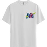 Color Luxe Pure Art - %100 Pamuklu Erkek Beyaz Tişört - Premium Quality - 001-Renkli - S