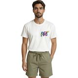 Color Luxe Renkli Fırça Darbesi Efektli ''art'' Yazılı Minimalist Tasarım Premium Erkek Tişört - Beyaz - XL