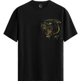Color Luxe Roaring Beast Pamuklu Erkek Siyah Tişört - Premium Quality - Renkli - XL