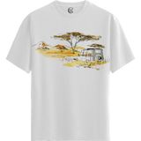 Color Luxe Safari Adventure - Pamuklu Erkek Beyaz Tişört - Premium Quality - Renkli