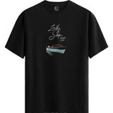 Color Luxe Ship Without Sail Pamuklu Erkek Siyah Tişört - Premium Quality - Renkli - XL