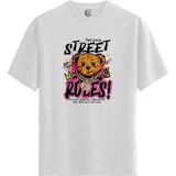 Color Luxe Street Teddy - Pamuklu Erkek Beyaz Tişört - Premium Quality - Renkli - XL