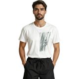 Color Luxe Tırmanış Yapan Dağcı Eskiz Baskılı Outdoor Tasarım Premium Erkek Tişört - Beyaz - 2XL