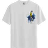 Color Luxe Yellow Mood - Pamuklu Erkek Beyaz Tişört - Premium Quality - Renkli - 2XL