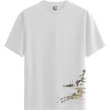 Color Luxe Zen River Village - Pamuklu Erkek Beyaz Tişört - Premium Quality - Renkli
