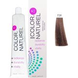 Color Naturel 7.31 Altın Kumral Saç Boyası Kadınlar İçin 100 ml Kremsi Yapı ile Kalıcı Renk