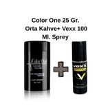 Color One Orta Kahve Hair Fiber Saç Tozu,topik Vexx 100 Ml. Sabitleyici Sprey Set