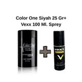 Color One Siyah, Hair Fiber Saç Tozu,topik Vexx 100 Ml. Sabitleyici Sprey Set
