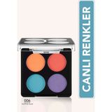 Color Palette Ince Yapılı & Mat Bitişli/ışıltılı 4'lü Göz Farı Paleti - Çok Renkli