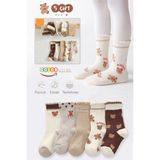 Color Socks 5 Çift Bear Desenli Kız Çocuk Çorap Seti (Extra Soft) - 31 - 34 - Çok Renkli
