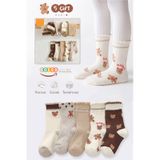 Color Socks 5 Çift Bear Desenli Kız Çocuk Çorap Seti (Extra Soft) - Çok Renkli