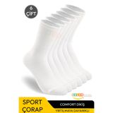 Color Socks 6'lı Pamuklu Tenis Beyaz Çorap Soket Boy (TER EMİCİ)
